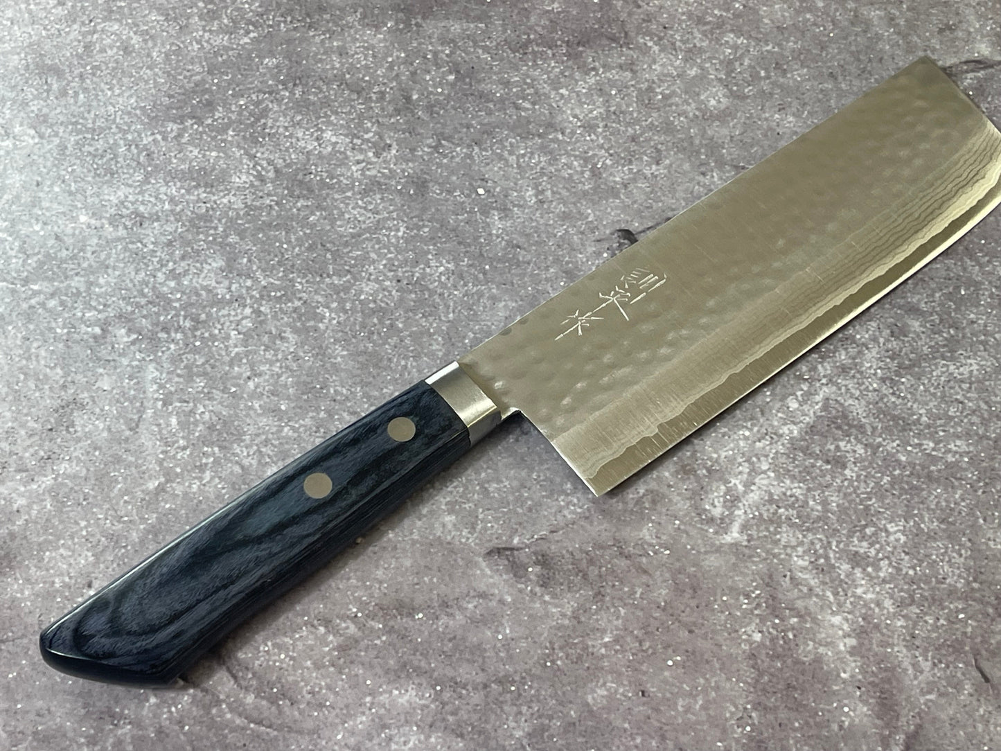 Masutani Kokuryu Nakiri 160mm Blue Pakkawood Handle