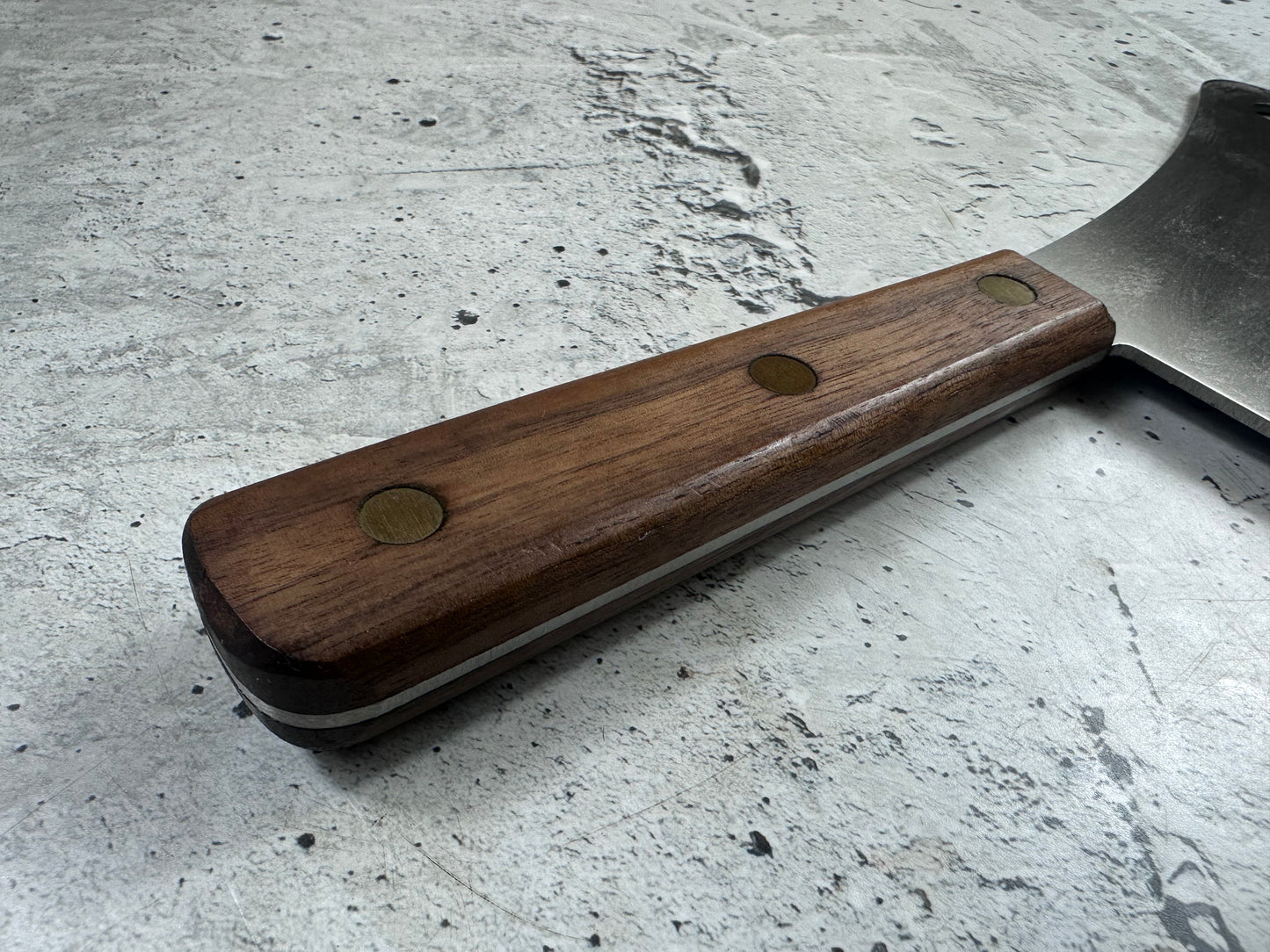 Vintage LamsonSharp Pro Butcher Cleaver Knife 180mm High Carbon Steel Made in USA 2118