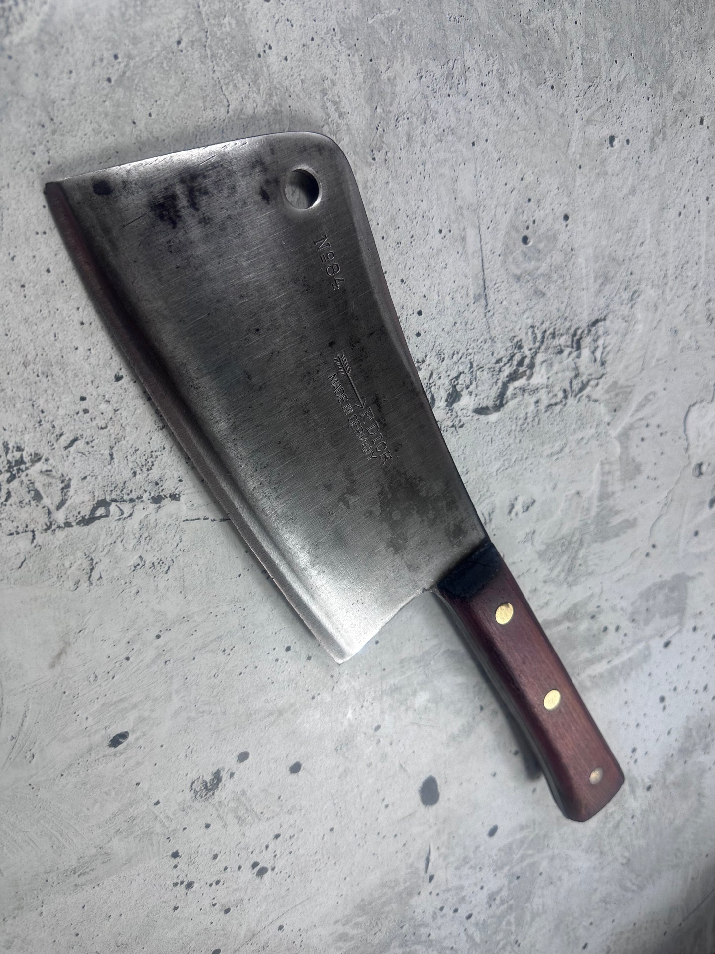 Vintage F. Dick Cleaver Knife N84 205mm Carbon Steel Made in Germany 2101