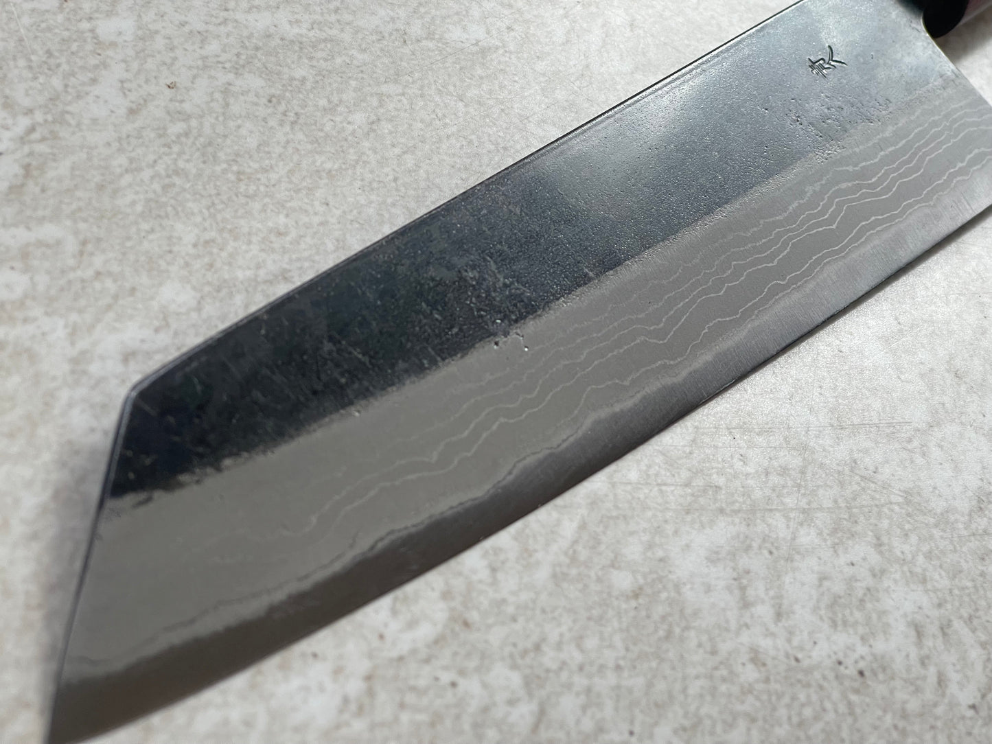 Muneishi Aogami Damascus Kiritsuke 210 mm  Kurochi Finish Made in Japan 🇯🇵