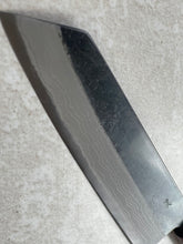 Load image into Gallery viewer, Muneishi Aogami Damascus Kiritsuke 210 mm  Kurochi Finish Made in Japan 🇯🇵