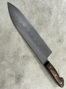 Kanefusa Full Tang Gyuto 230mm Teakwood Burl Set Brass Pins & Sheath