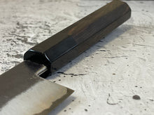 Load image into Gallery viewer, SanMai Stainless &amp; Copper Gyuto Knife 200mm Kurouchi Etched, Vietnamese Ebony Handle