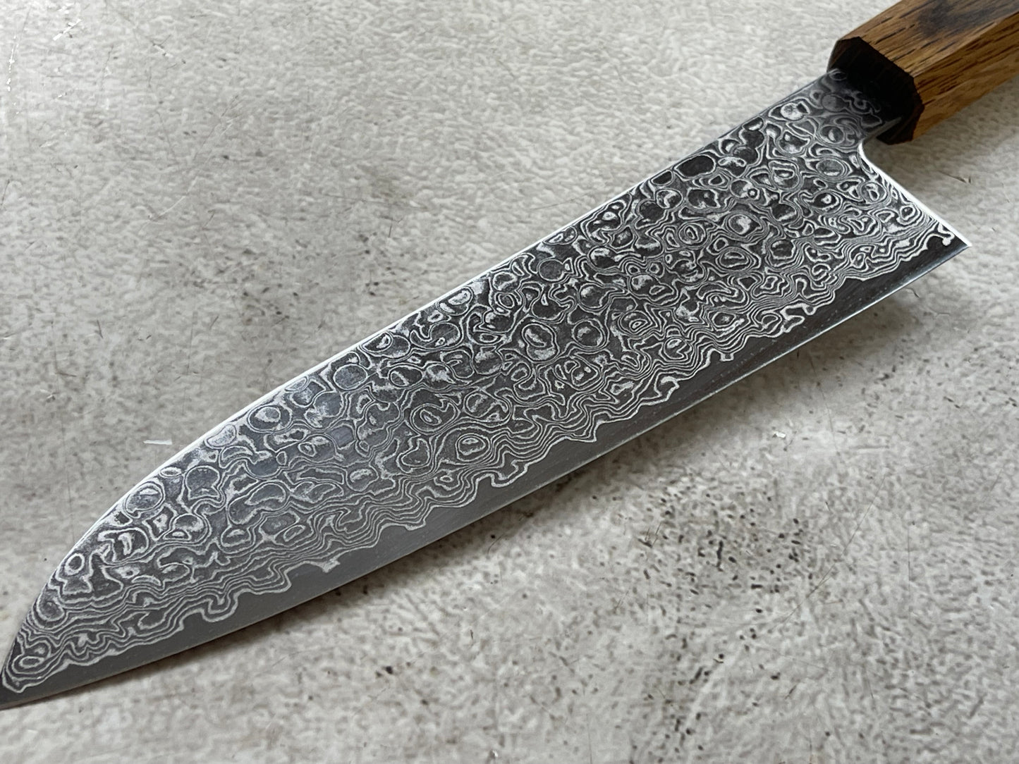 Tsunehisa ZA18 Damascus Santoku 180mm Oak Handle Made in Japan 🇯🇵