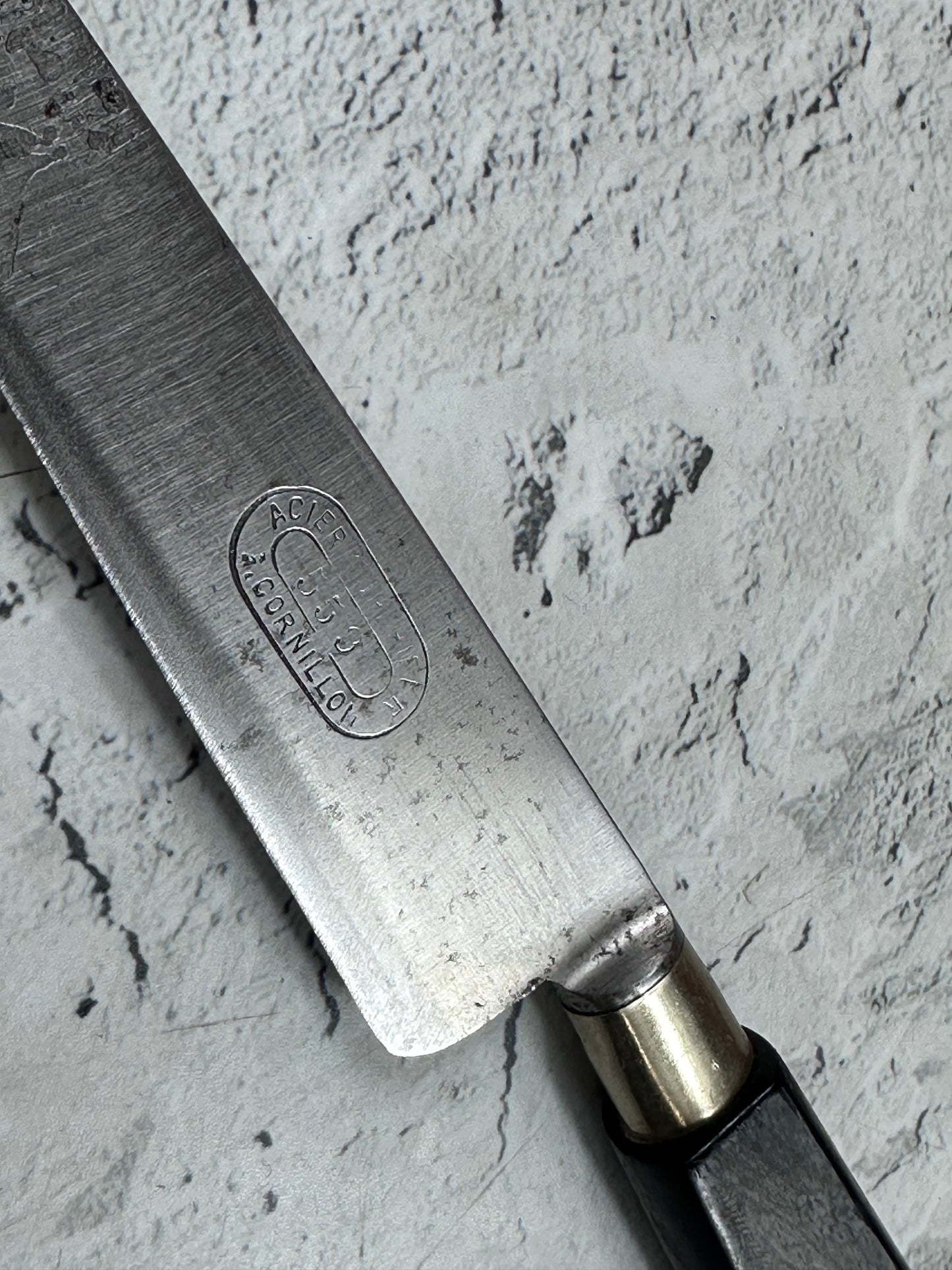 Vintage French Nogent Style Paring Knife 110mm Inox Steel POM Handle 2195