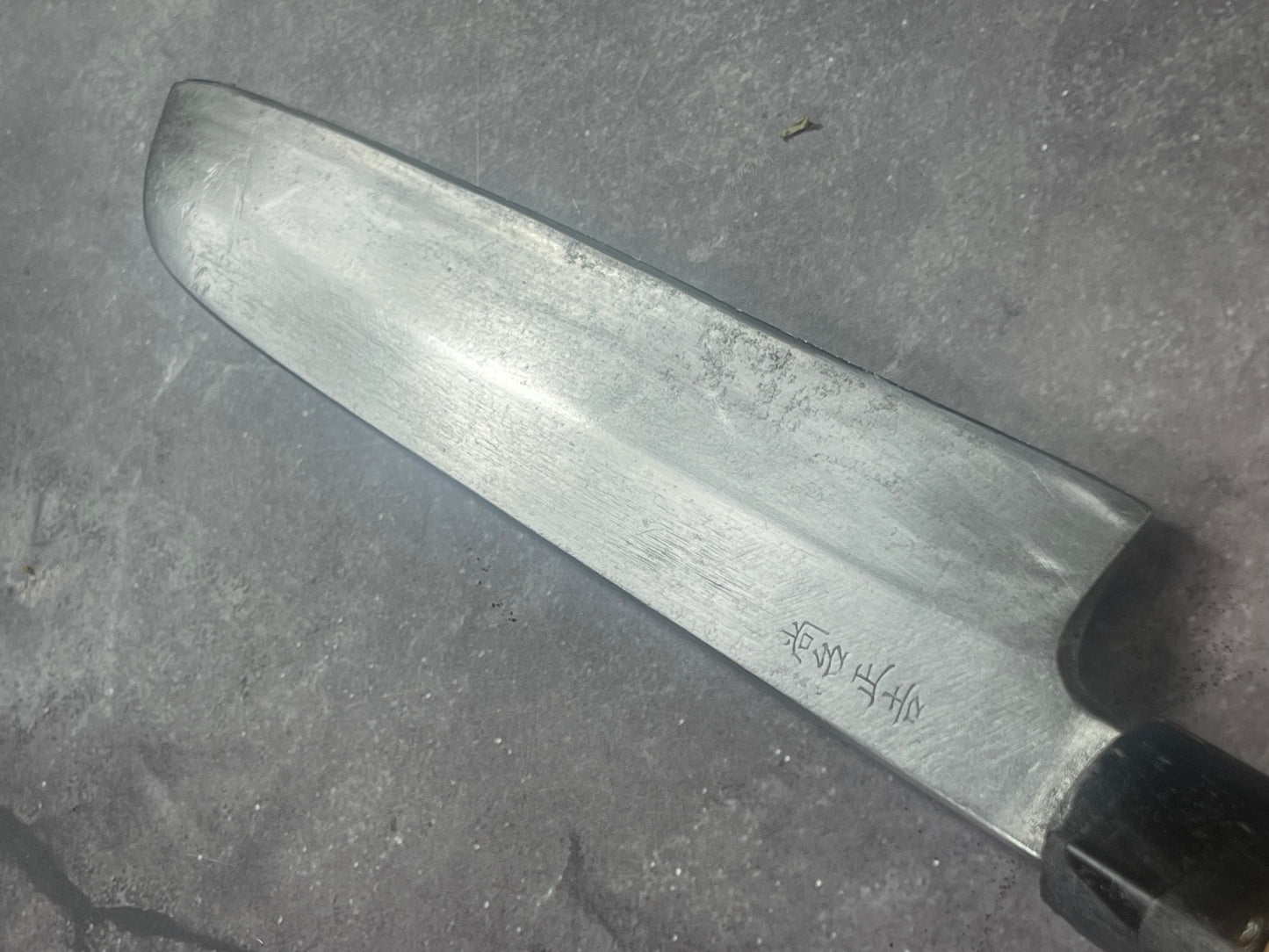 Vintage Santoku  Knife 220mm Carbon Steel Blade Made Japan  1677