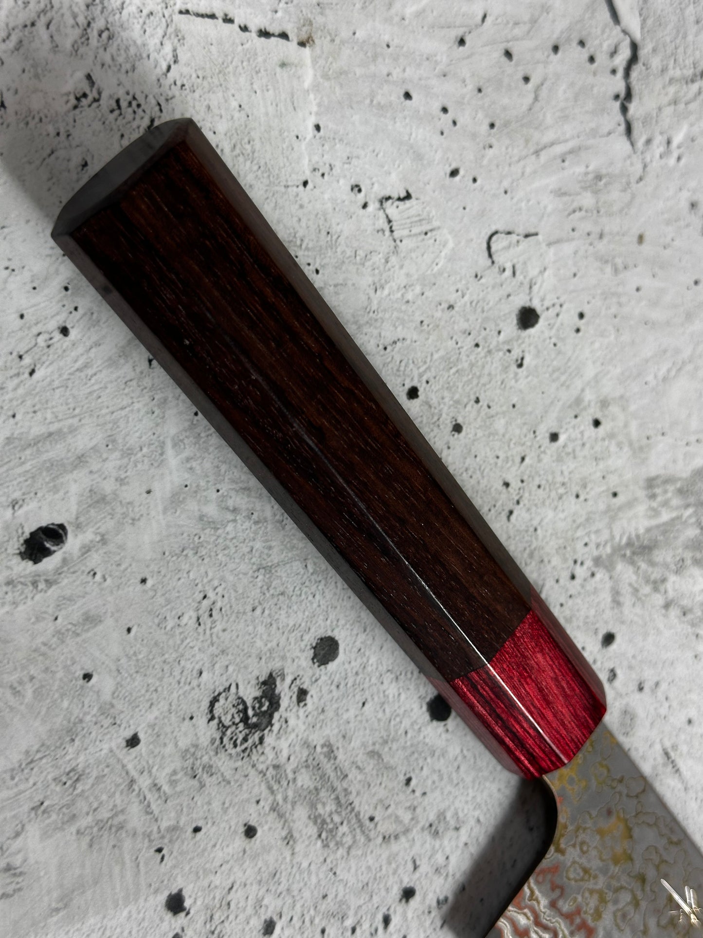 Takeshi Saji VG10-W Nashiji Rainbow Damascus Santoku 165mm