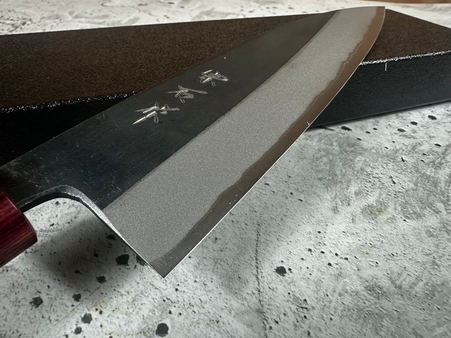 Muneishi Aogami 2 Iron Clad Gyuto 180mm Kurouchi Finish