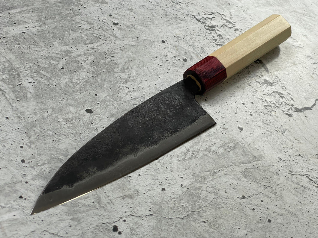 Japanese Gyuto 16.5cm Knife Carbon Steel Magnolia and Red Pakka Octagon Handle Made In Japan 🇯🇵 1543