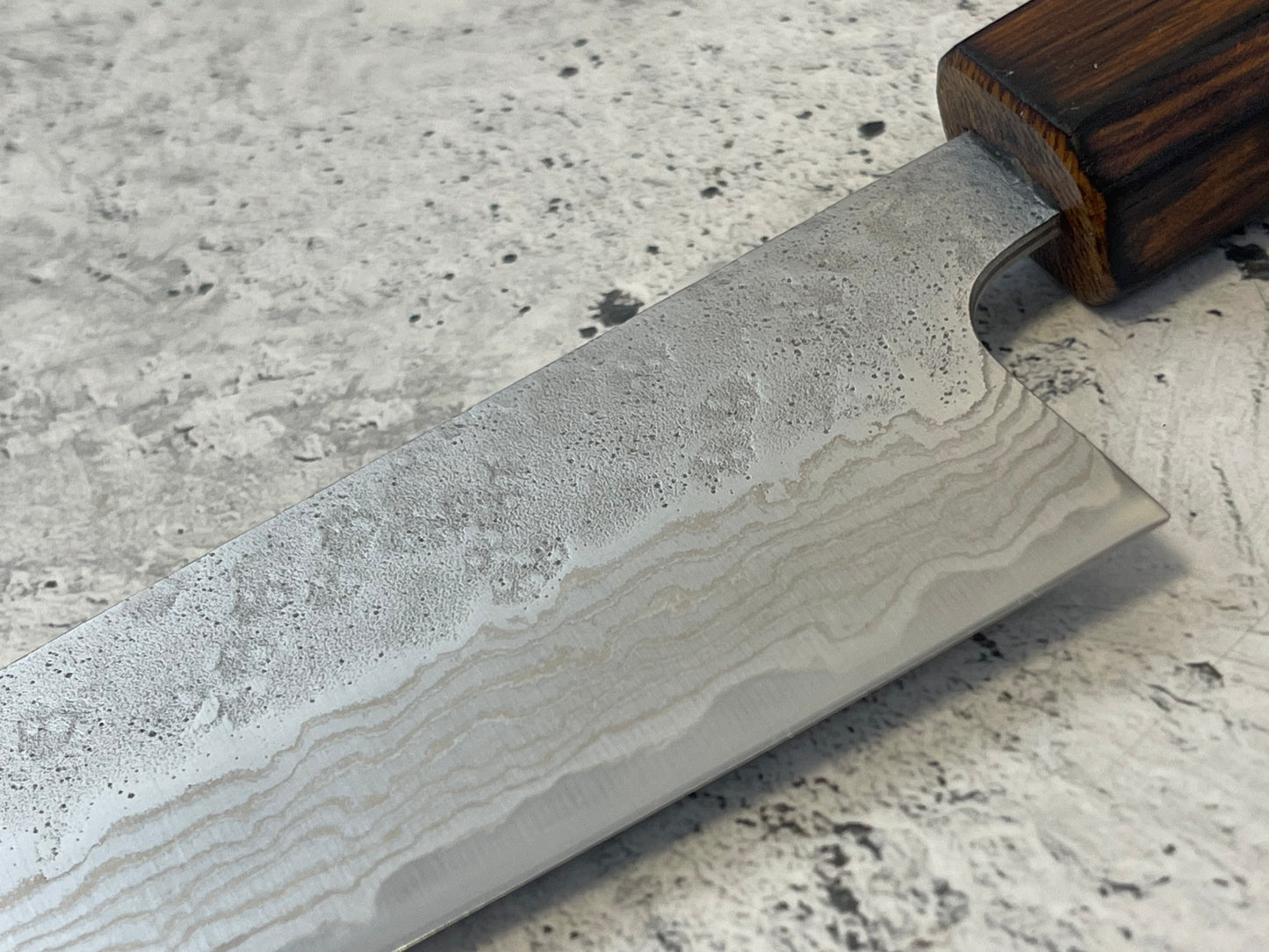 Tsunehisa 440c Damascus Nashiji Bunka 175mm Oak Handle Made in Japan 🇯🇵