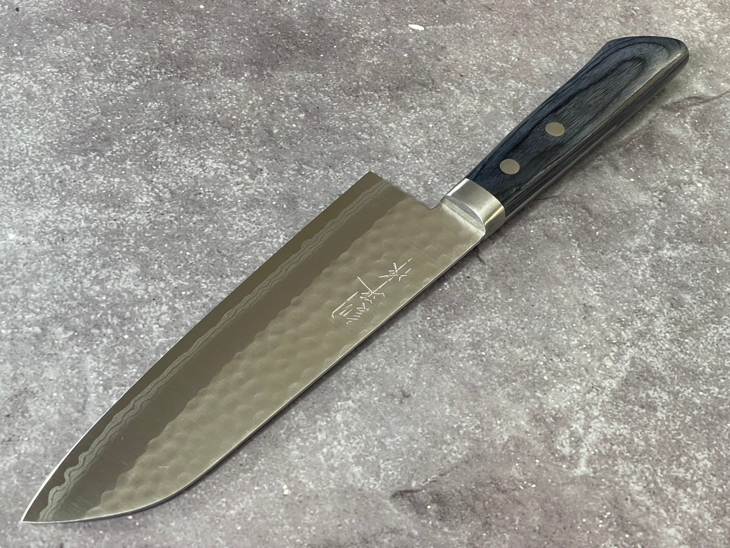 Masutani Kokuryu Santoku 170mm Blue Pakkawood Handle
