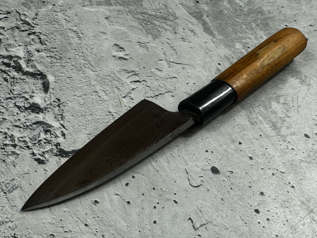 Vintage Sakai Tokusei Deba Knife 120mm Carbon Steel Magnolia Wood Handle  2256