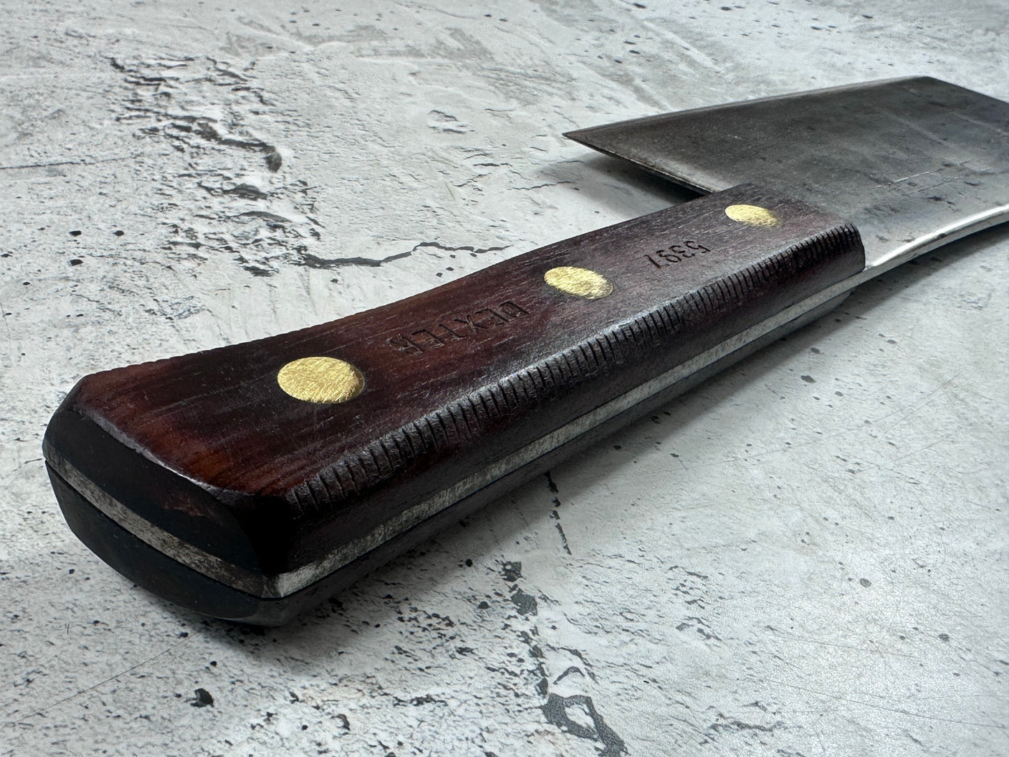 Vintage Dexter Butcher Cleaver Knife 180mm High Carbon Steel Made in USA 2106