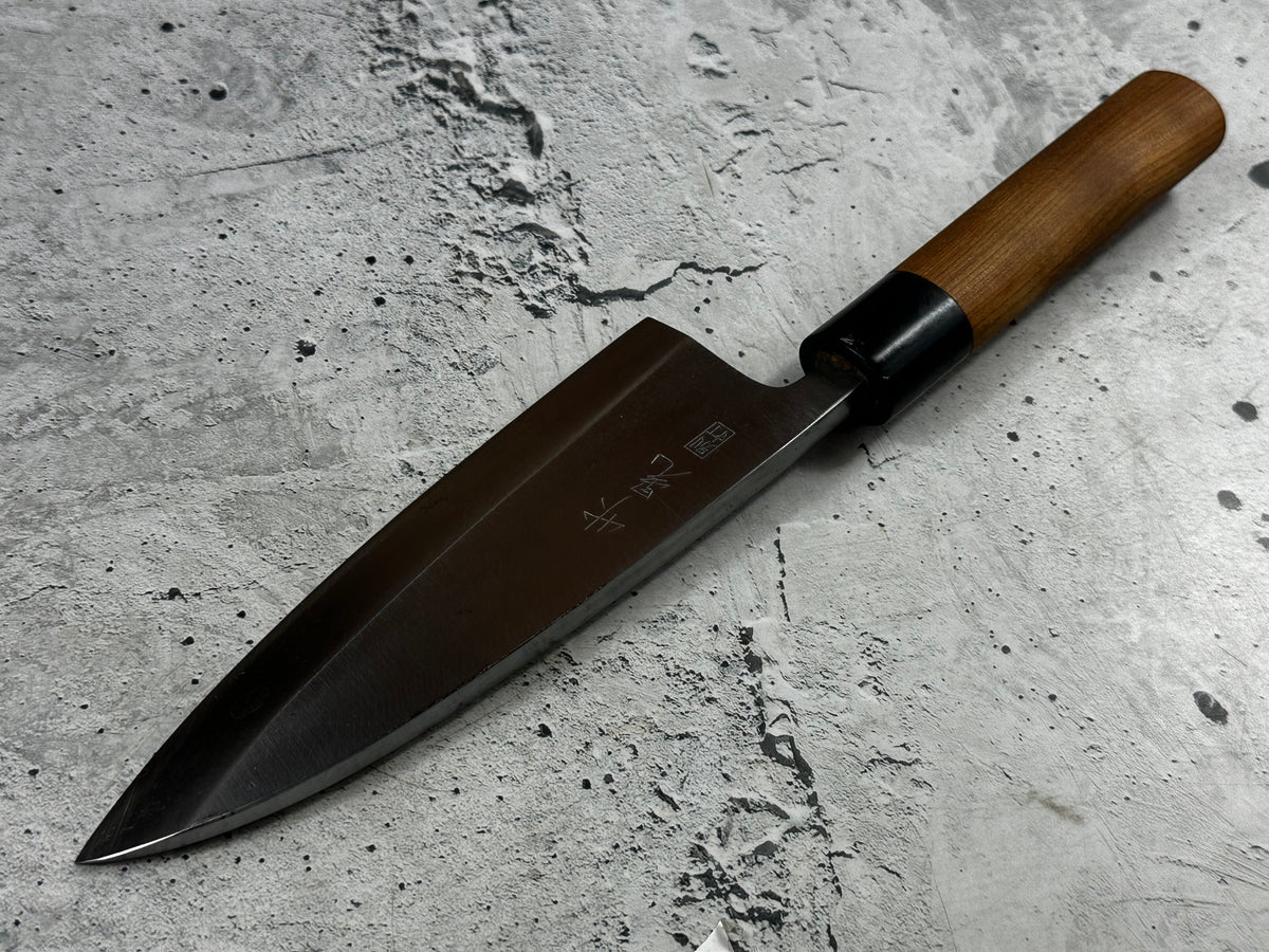 Vintage Masaaki / Masateru Sashimi Set 2x Carbon Steel Magnolia Wood Handle 2254