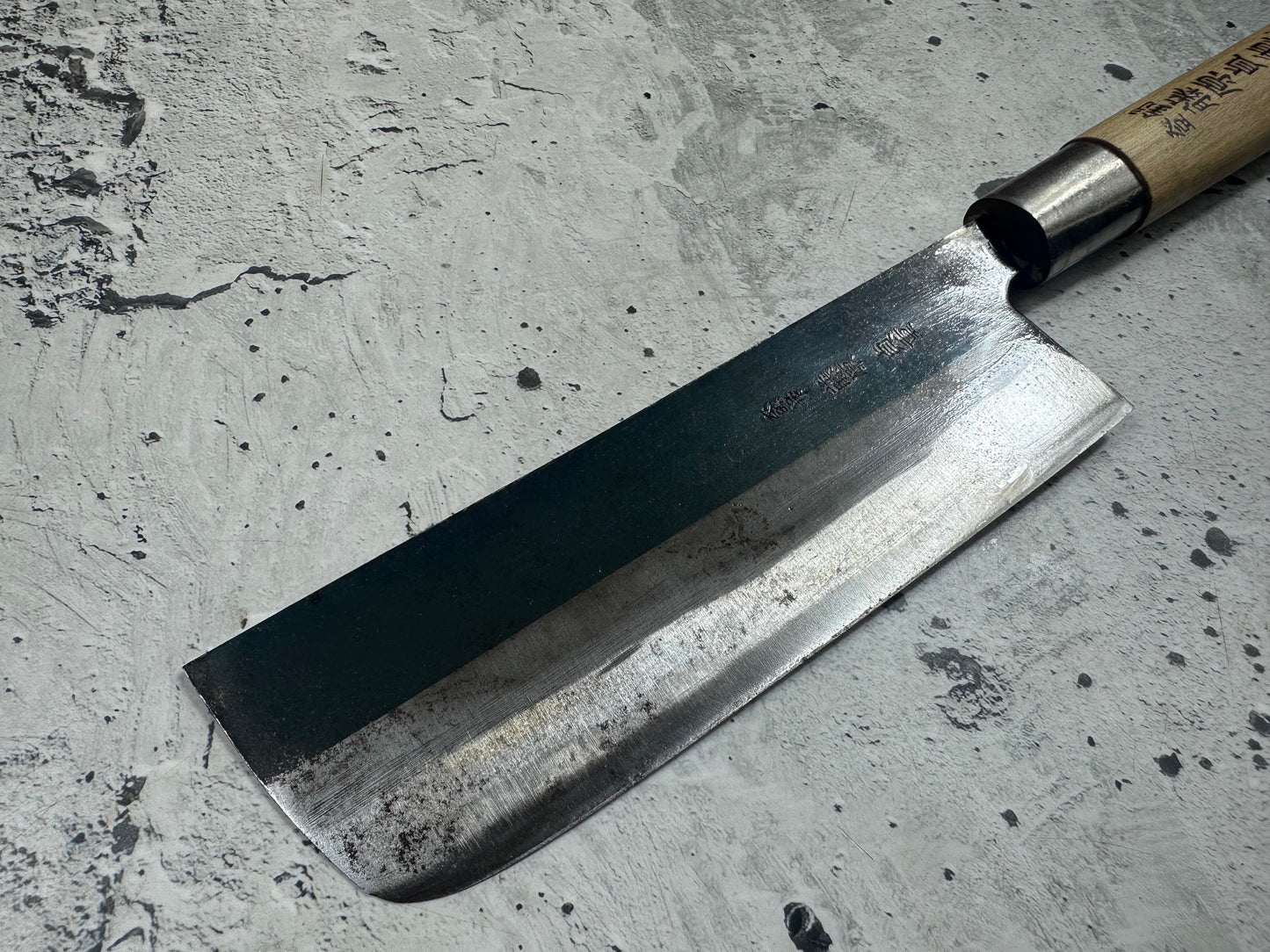 Vintage Fujiwara Sadashige Nakiri Knife 160mm Carbon Steel Original Box 2139