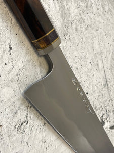 Keskin Gyuto 210mm, Ebony and Stainless Steel with brass spacer Handle & Spalted Rosewood Sheath