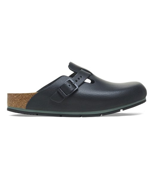 Birkenstock Boston Pro Black PU Coated Natural Leather Clog Chef Shoes