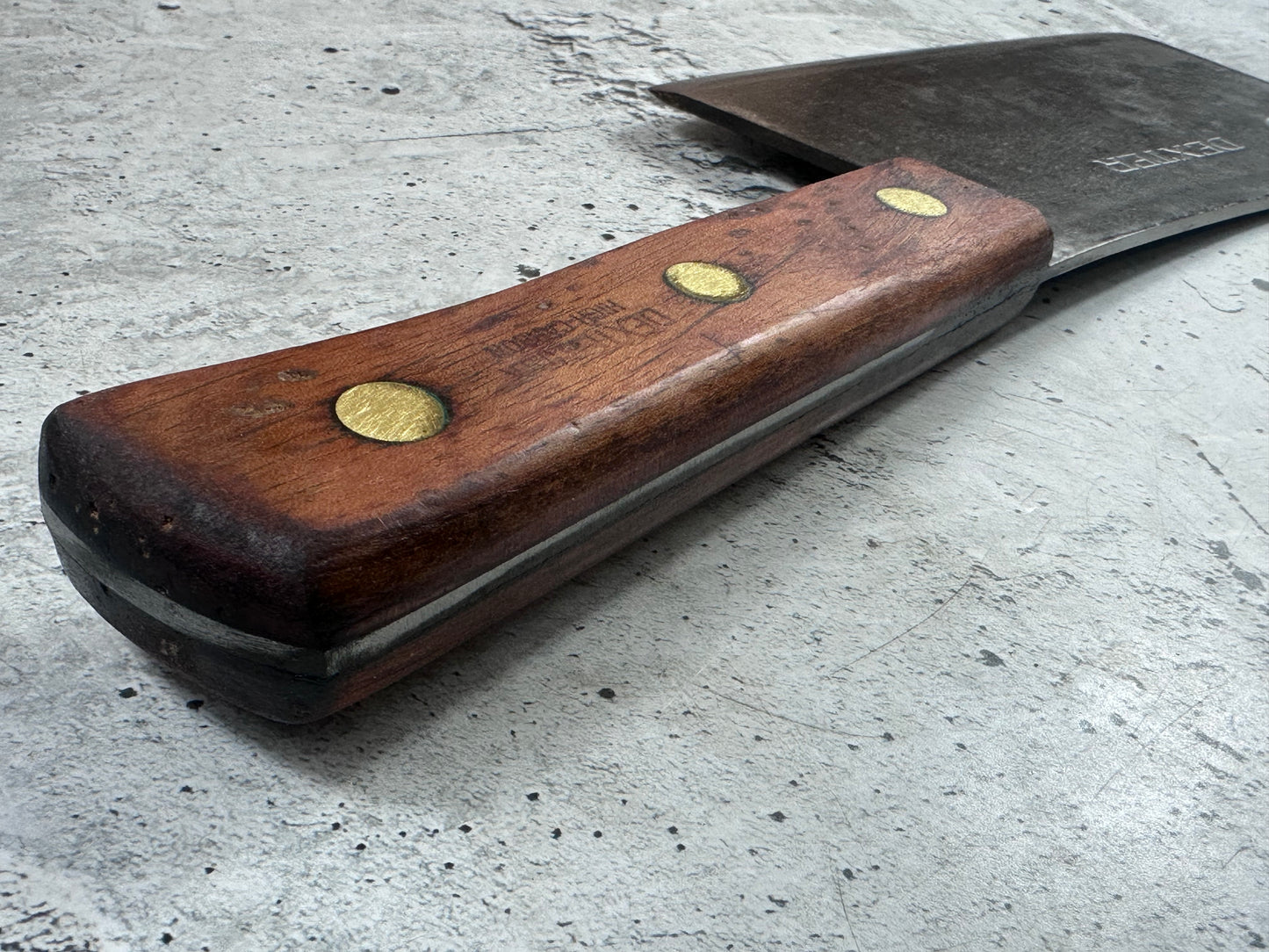 Vintage Dexter Butcher Cleaver Knife 180mm High Carbon Steel Made in USA 2105