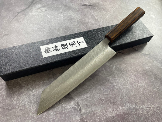 Tsunehisa 440c Damascus Nashiji Kiritsuke 210mm Oak Handle Made in Japan 🇯🇵