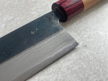 Load image into Gallery viewer, Muneishi Aogami Damascus Kiritsuke 210 mm  Kurochi Finish Made in Japan 🇯🇵