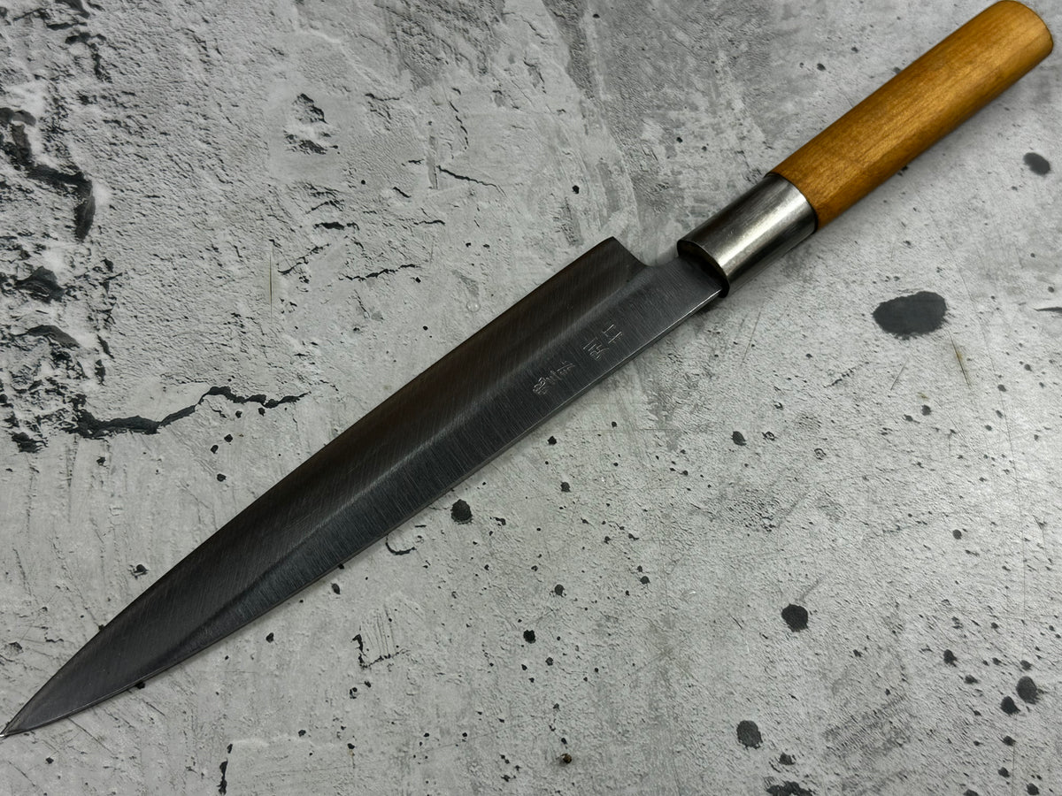 Vintage Minamoto Masahiro Yanagiba Knife 160mm Carbon Steel Magnolia Wood Handle  2255