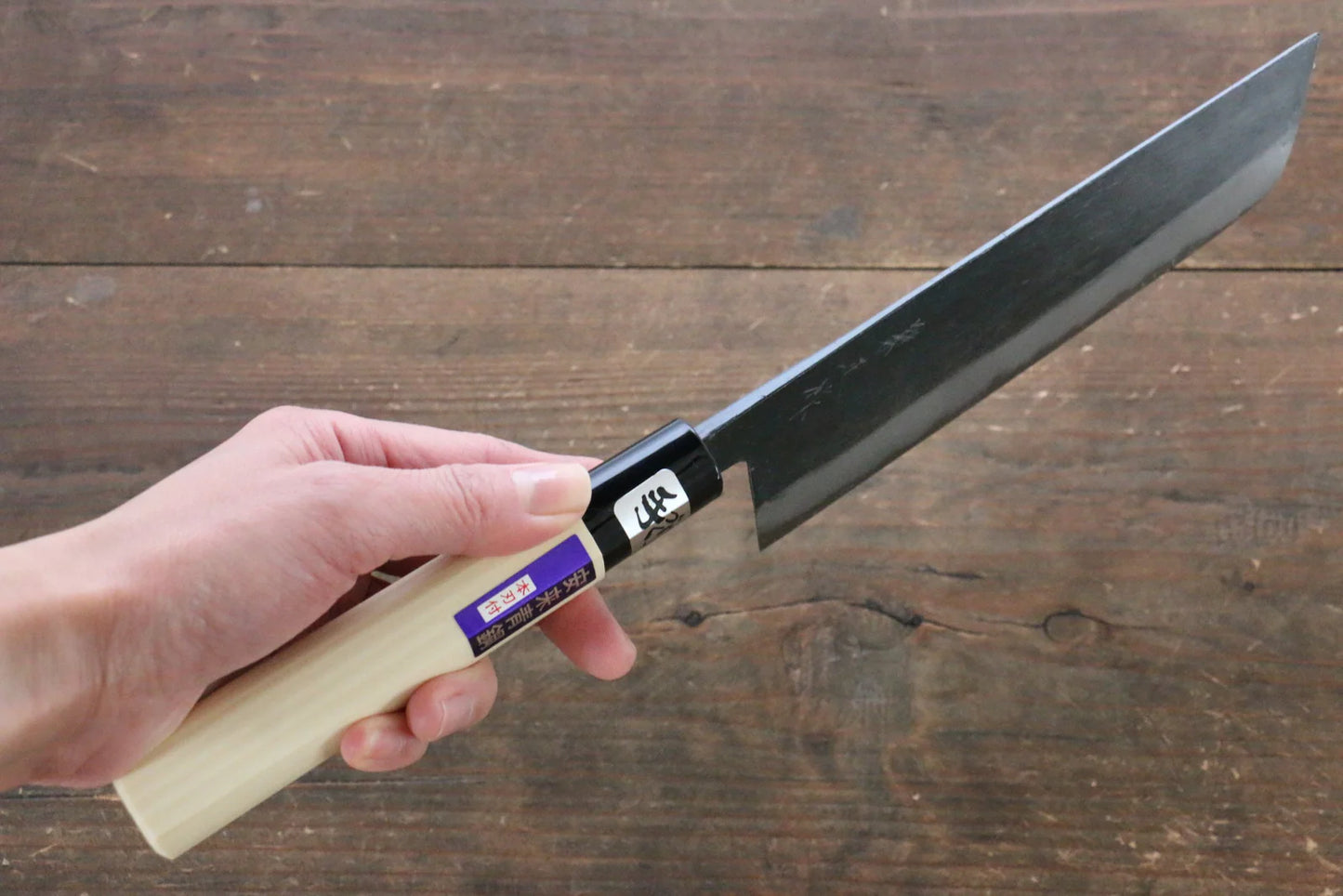 Kanetsune Blue Steel No.2 Kurouchi Nakiri 165mm - Magnolia Handle