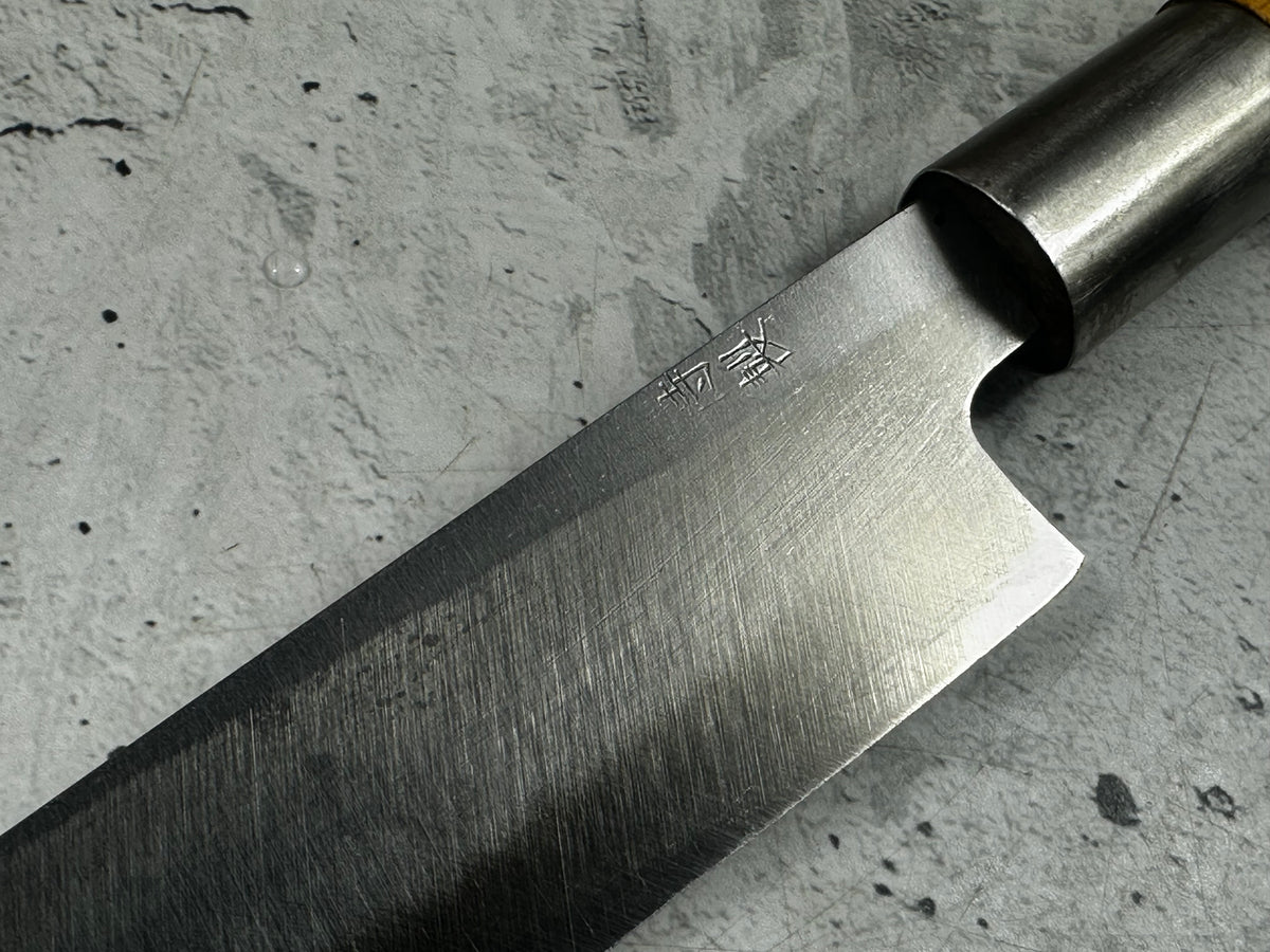 Vintage Minamoto Masahiro Yanagiba Knife 160mm Carbon Steel Magnolia Wood Handle  2255