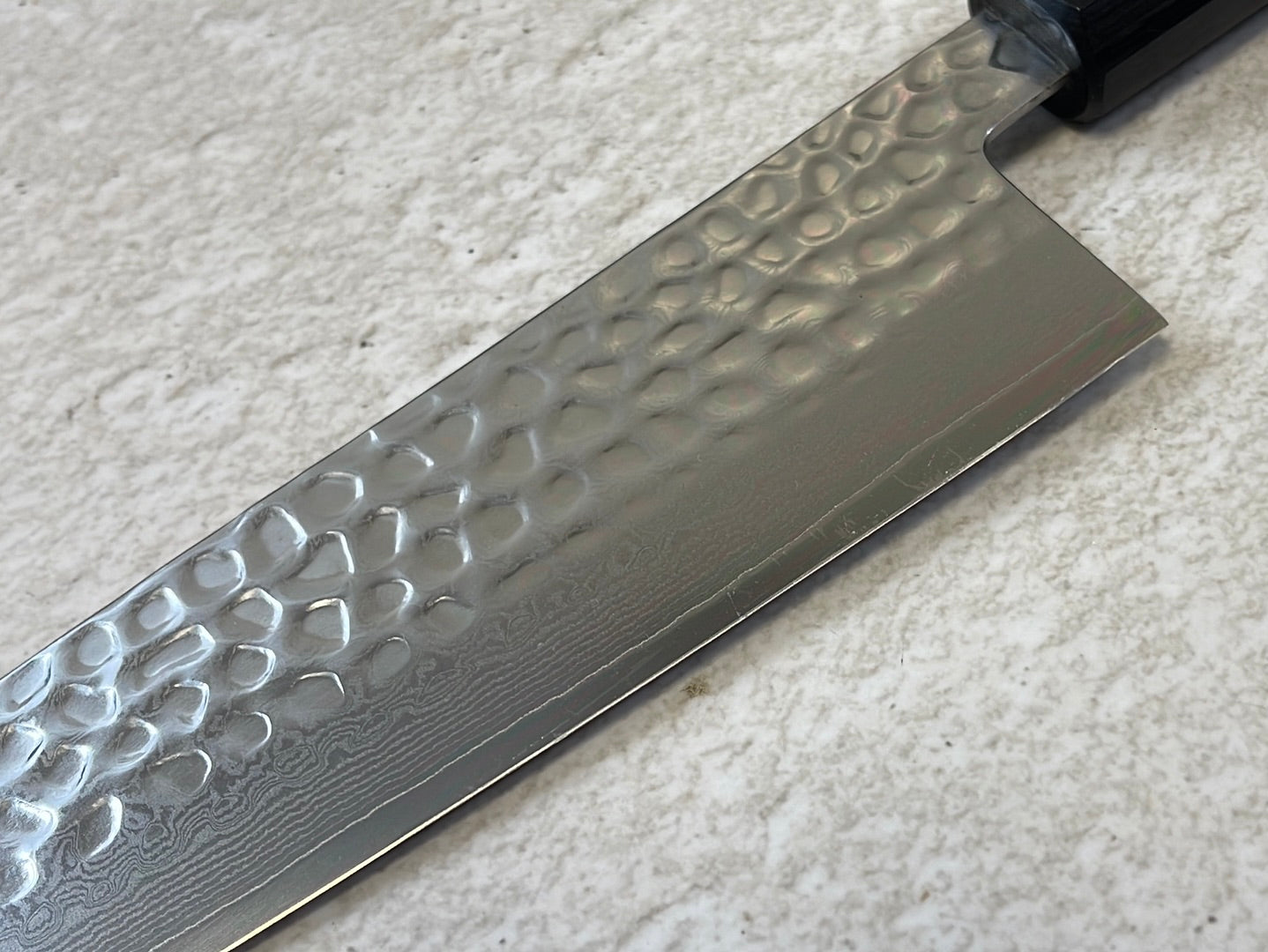 Yoshimune Gyuto 210mm VG10 Damascus Steel Double-Bevel Rose Wood Octagonal Handle