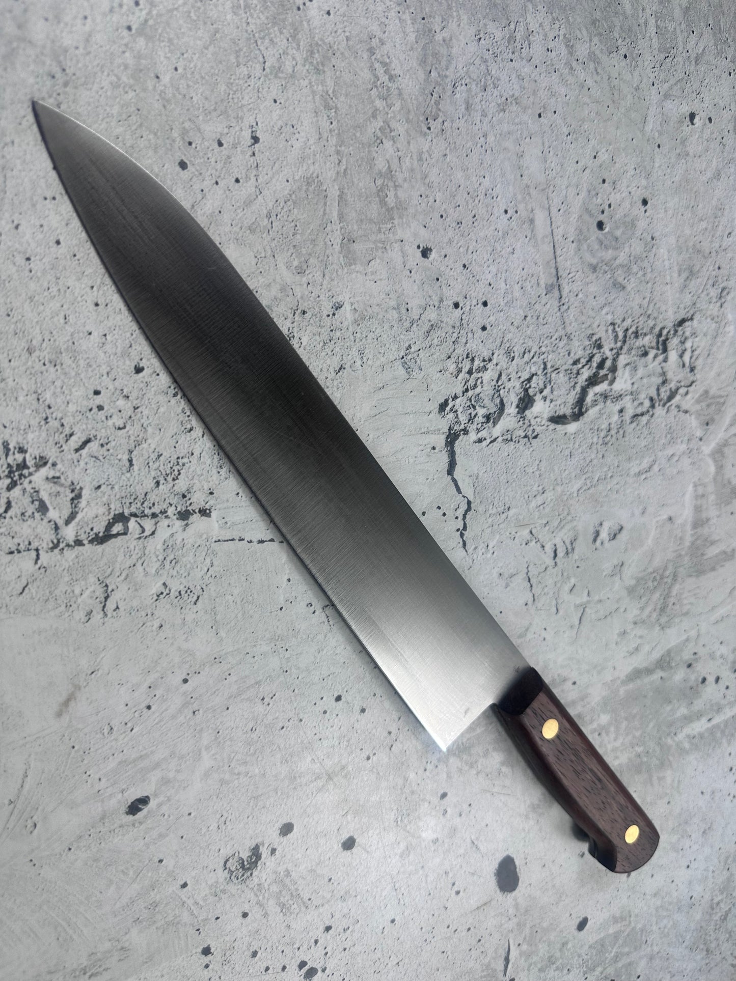 Vintage Gensukehisa Gyuto 240mm Carbon Steel Wood Handle 2240