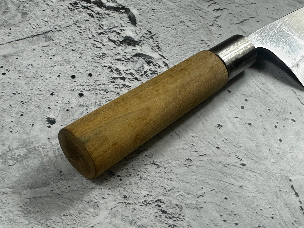Vintage Unbranded Deba Knife 120mm Carbon Steel Wood Handle 2233