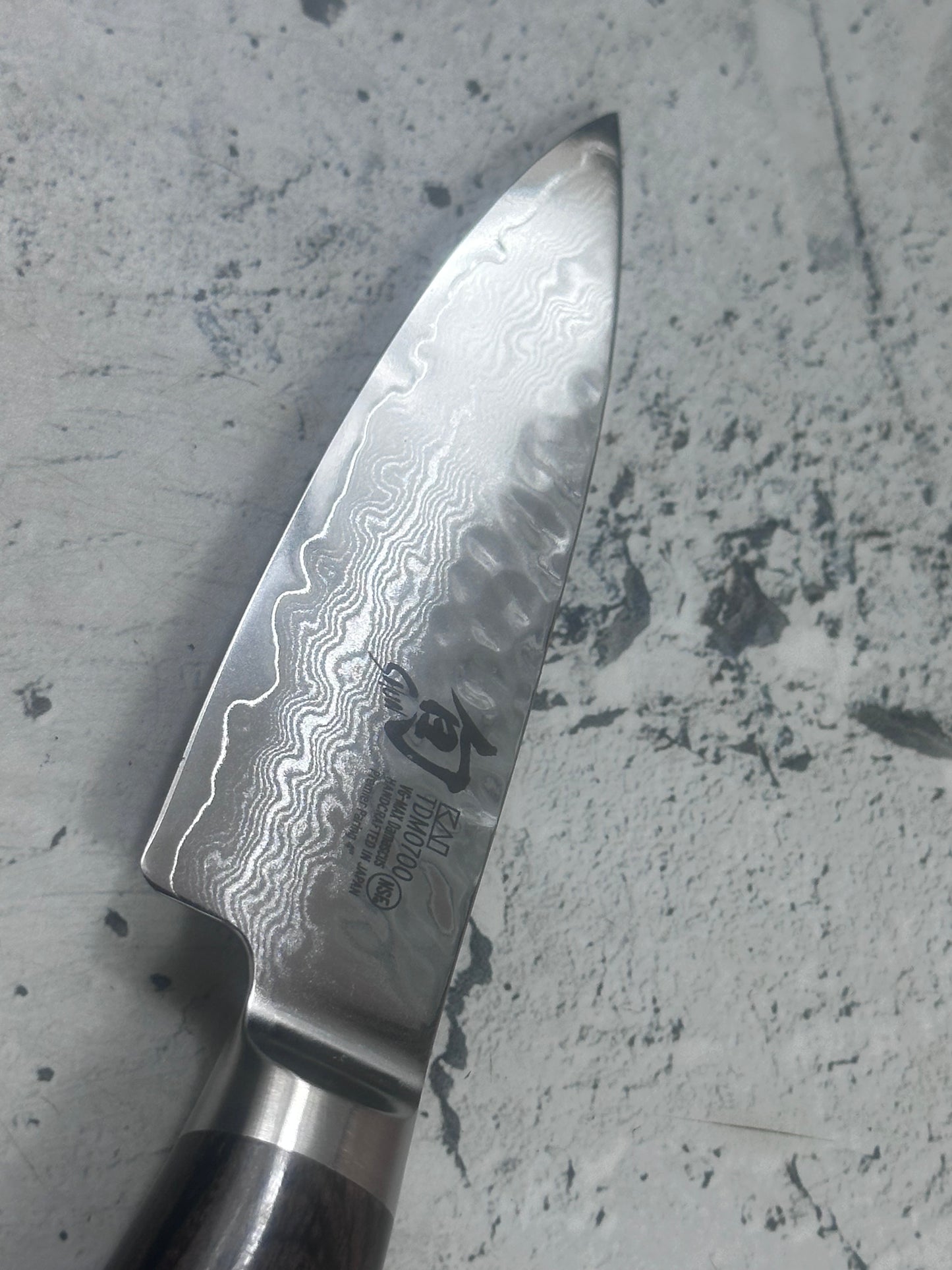 Pre-Owned Shun Premier Paring Knife 100mm Damascus Steel PakkaWood Handle 2175