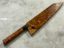 Load image into Gallery viewer, Keskin Migaki Kiritsuke 230mm Amboyna Burl &amp; Buffalo Horn with sheath