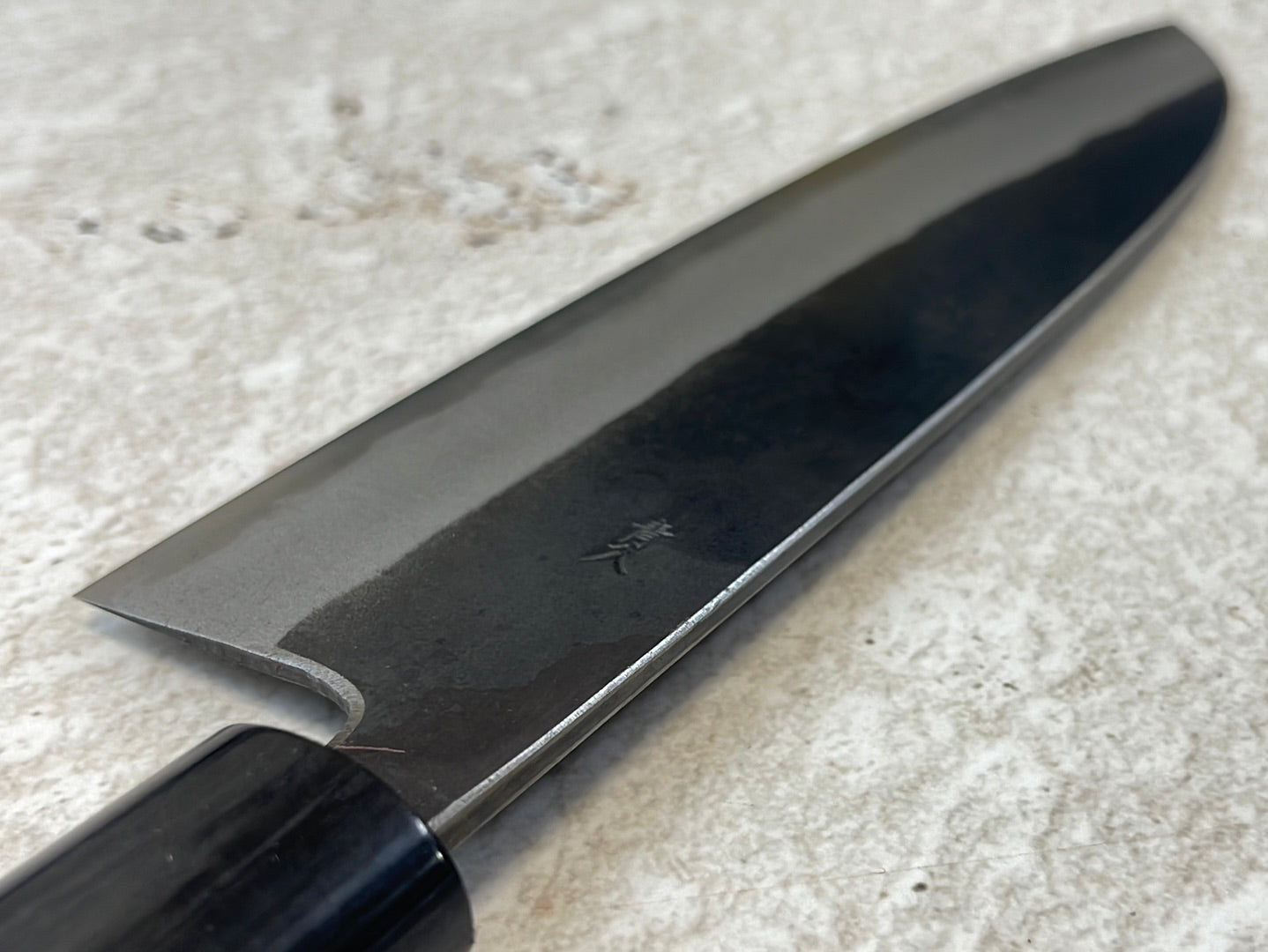Muneishi Aogami SS Clad Santoku 180 mm  Kurochi Finish Made in Japan