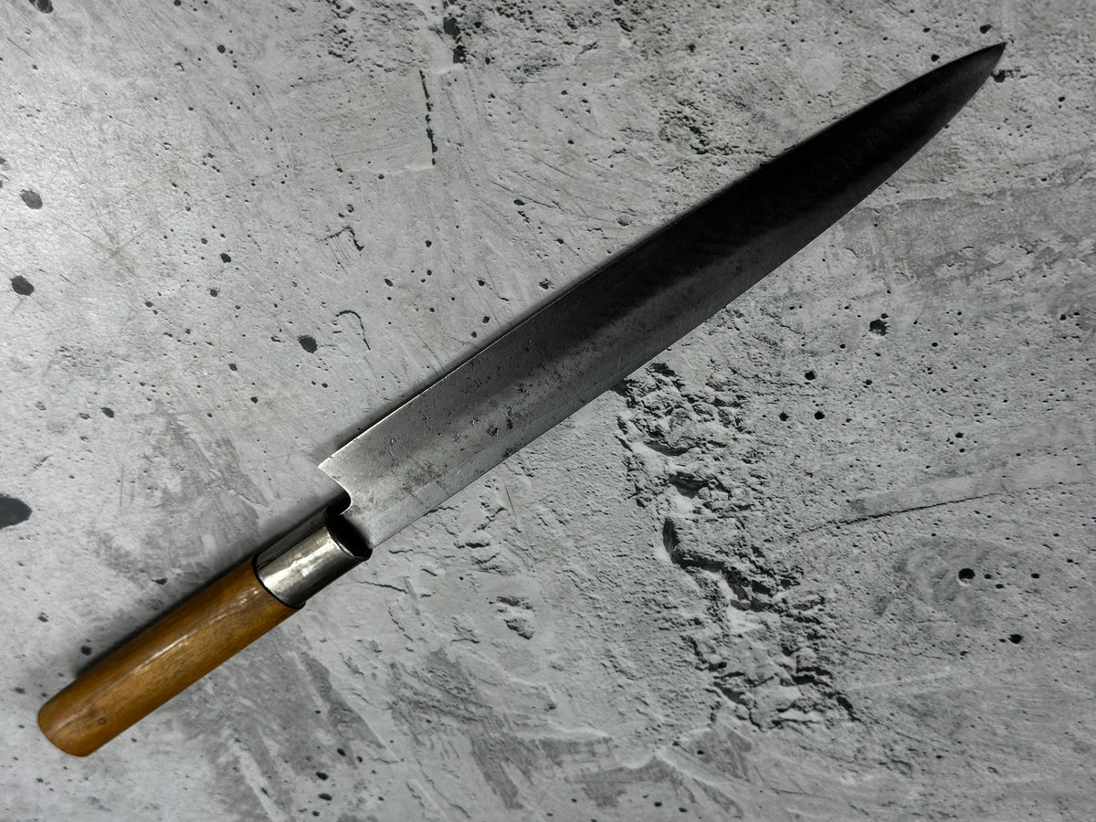 Vintage Seki Magoroku Knife 200mm Carbon Steel Magnolia Wood Handle 2244