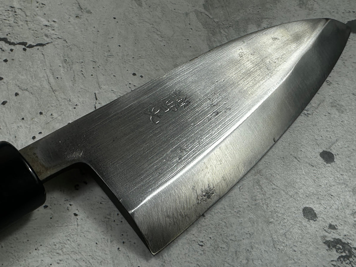 Vintage Kajigen Carbon Steel Deba Knife 150mm 2349