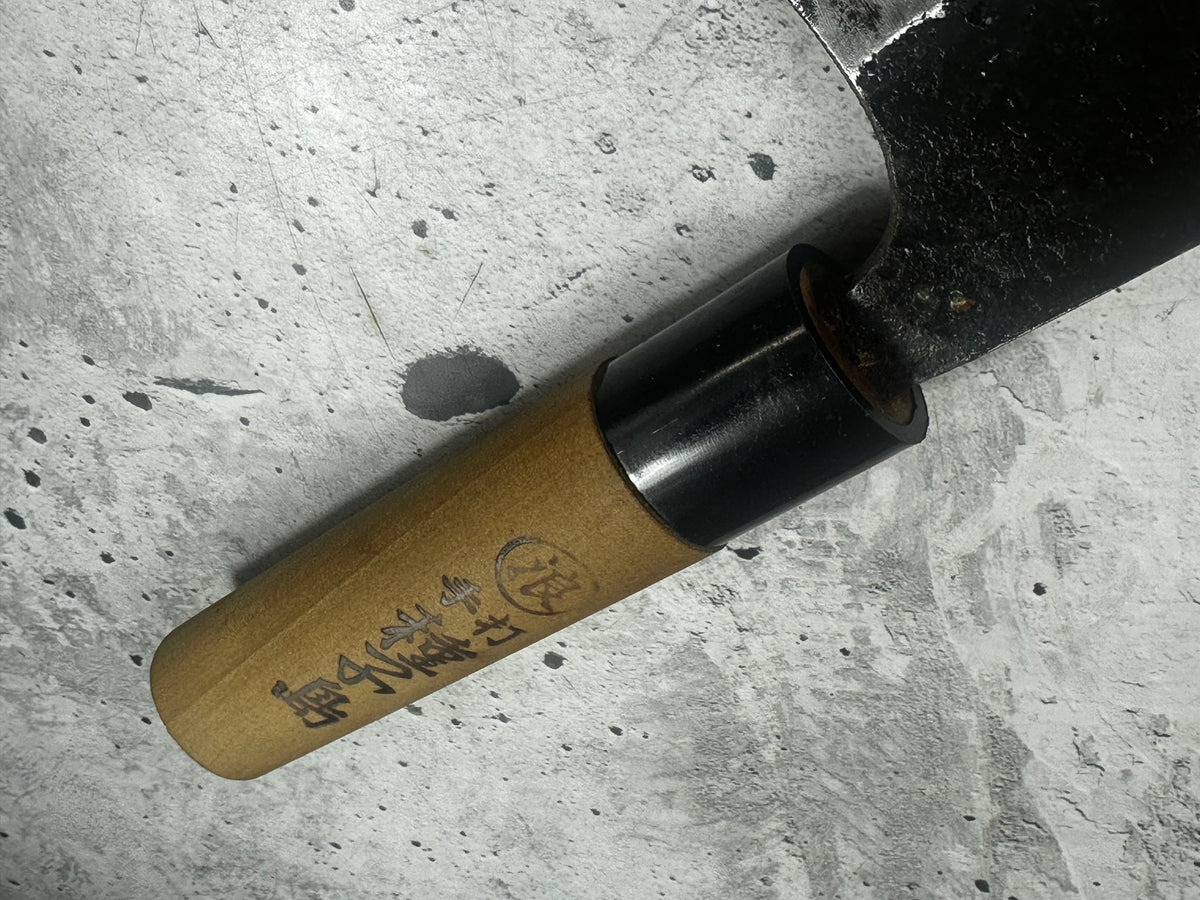 Vintage Tanegashima Deba Knife 180mm Carbon Steel Timber Handle 2271