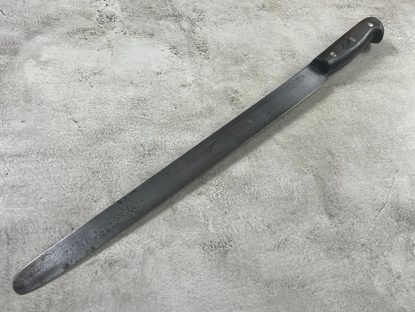 Vintage Gustav Emil Ern Flexible Brisket Knife 360mm Carbon Steel Made in Germany 🇩🇪 1910