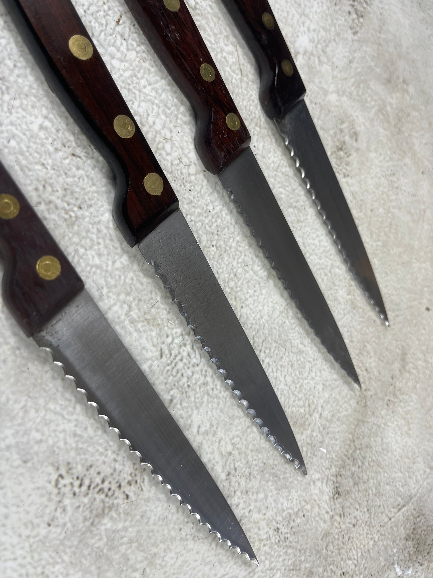 Vintage French Serrated Paring Knife Set 4x Made in France 🇫🇷 1987