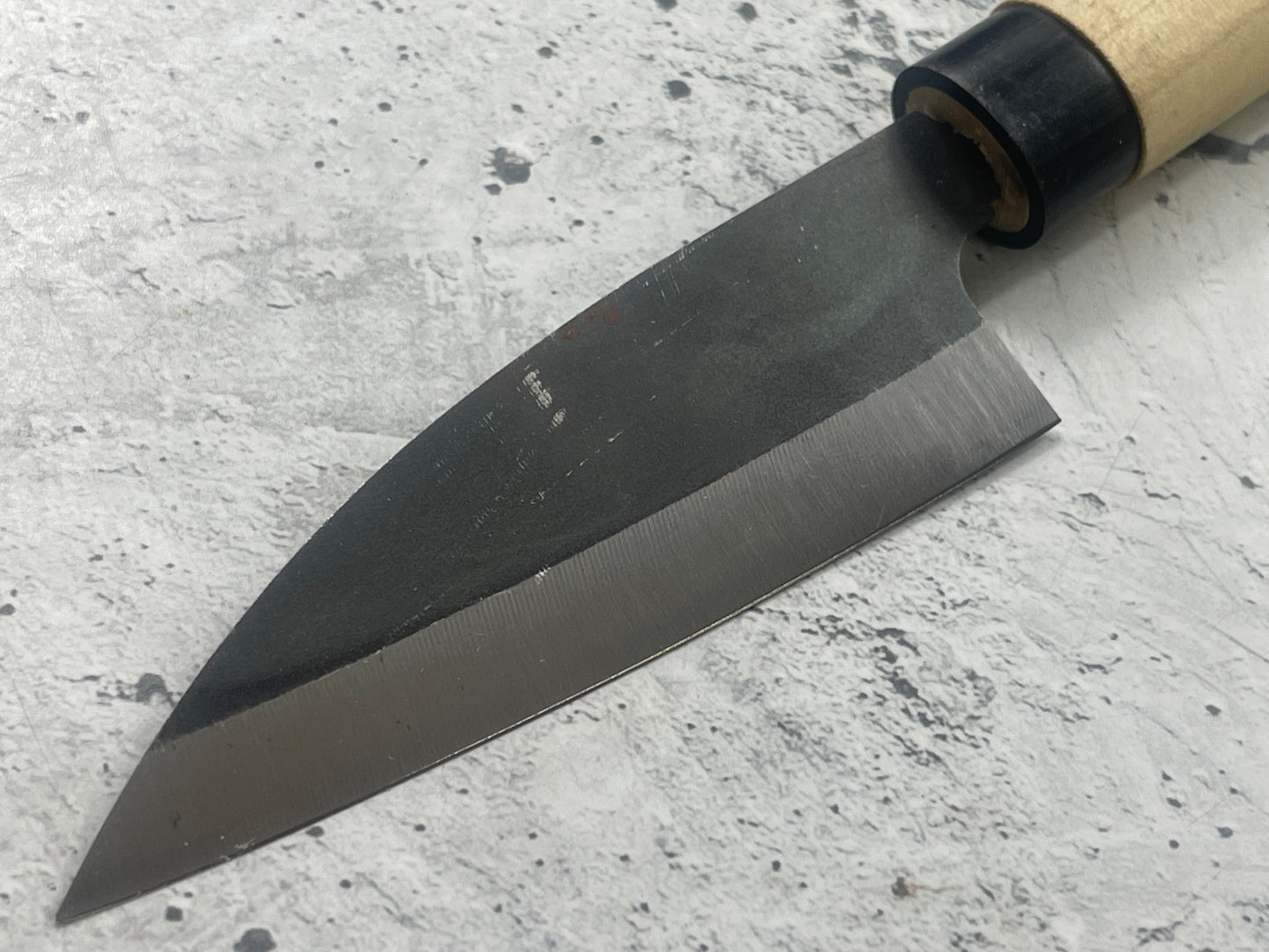 Vintage Japanese Ko Deba Knife 10cm Carbon Steel Magnolia Handle Made In Japan 🇯🇵 1750