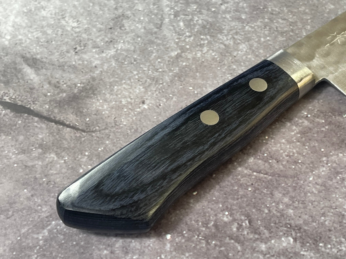 Masutani Kokuryu Ko-Santoku 130mm Blue Pakkawood Handle