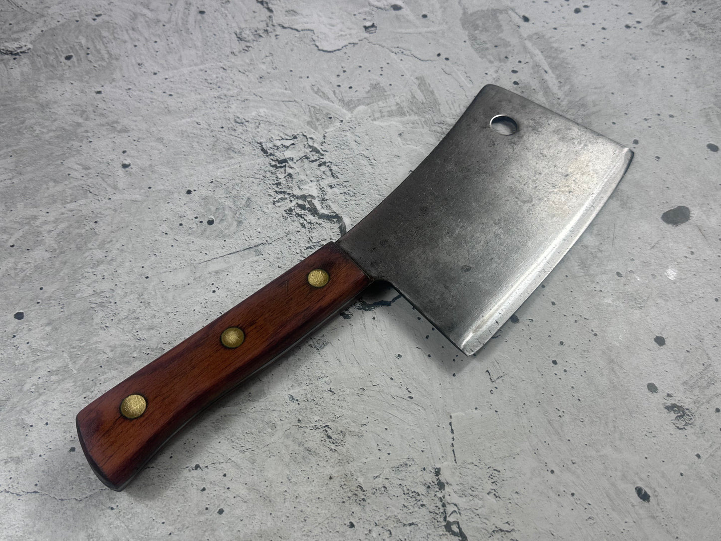 Vintage Dexter Butcher Cleaver Knife 180mm High Carbon Steel Made in USA 2105