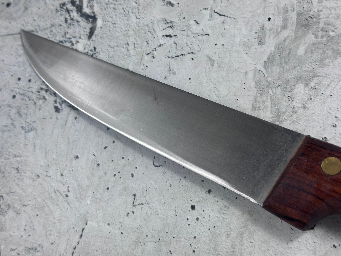 Vintage French Nogent Butcher Knife 210mm Inox Steel Wood Handle 2188