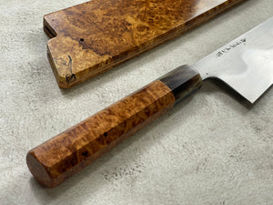 Keskin Migaki Kiritsuke 230mm Amboyna Burl & Buffalo Horn with sheath