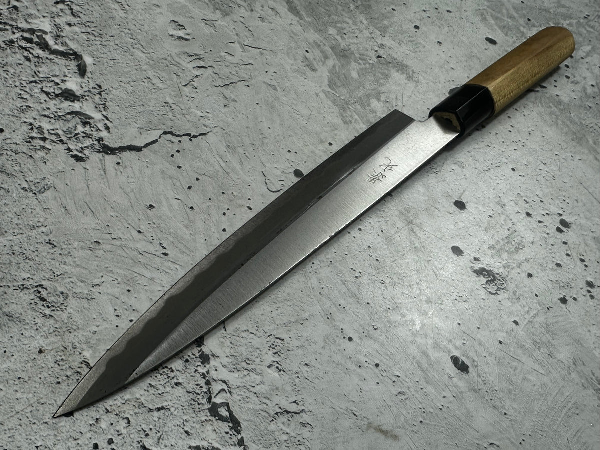 Vintage Kagemitsu Yanagiba Knife 210mm Carbon Steel Magnolia Wood Handle 2245