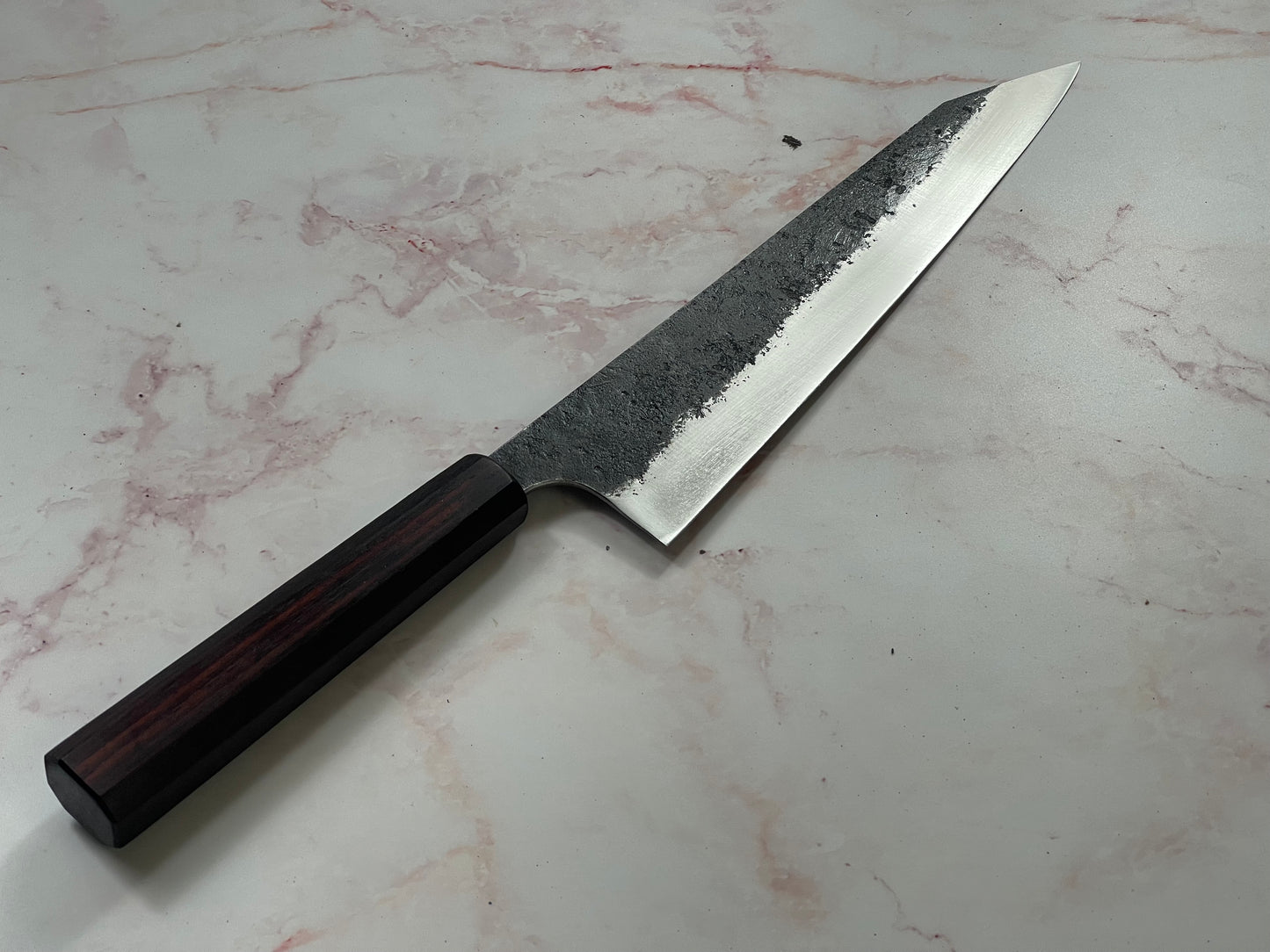 Kitchen Knives ID K-Tip Gyuto 230mm Kurouchi - Full Jatiwood Handle