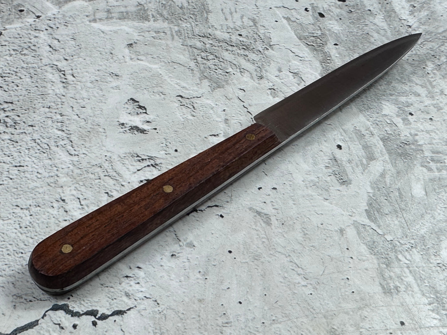 Vintage French Paring Knife 80mm Inox Steel Wood Handle 2223