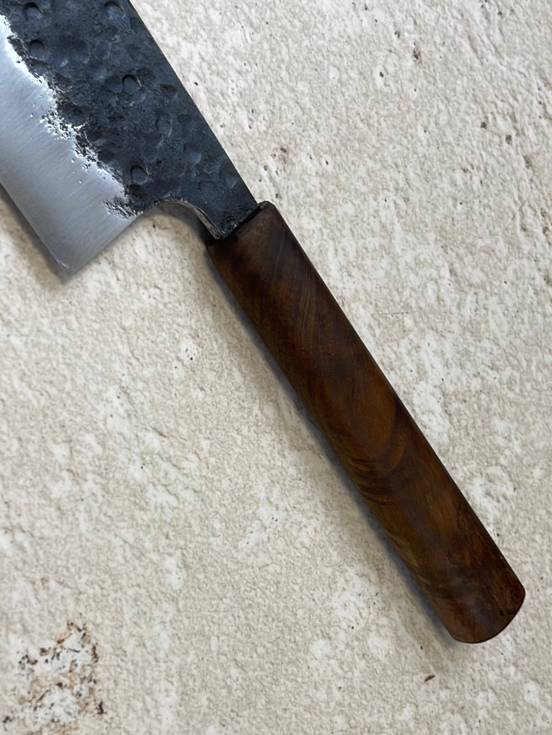 Nakiri 180mm Kurouchi Tsuchime with Jatiwood Timber Handle