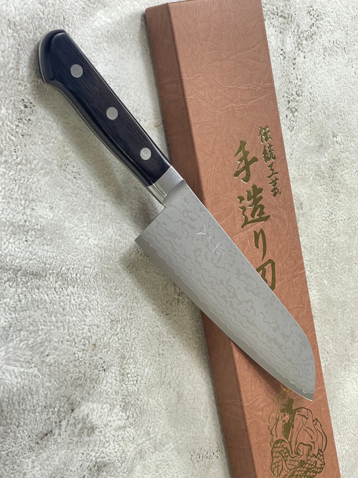 Tsunehisa VG-10 Damascus Santoku 170mm Oak Handle Made in Japan 🇯🇵