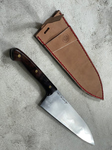 Keskin Migaki Full Tang Gyuto 210mm m Rosewwod & Learher sheath