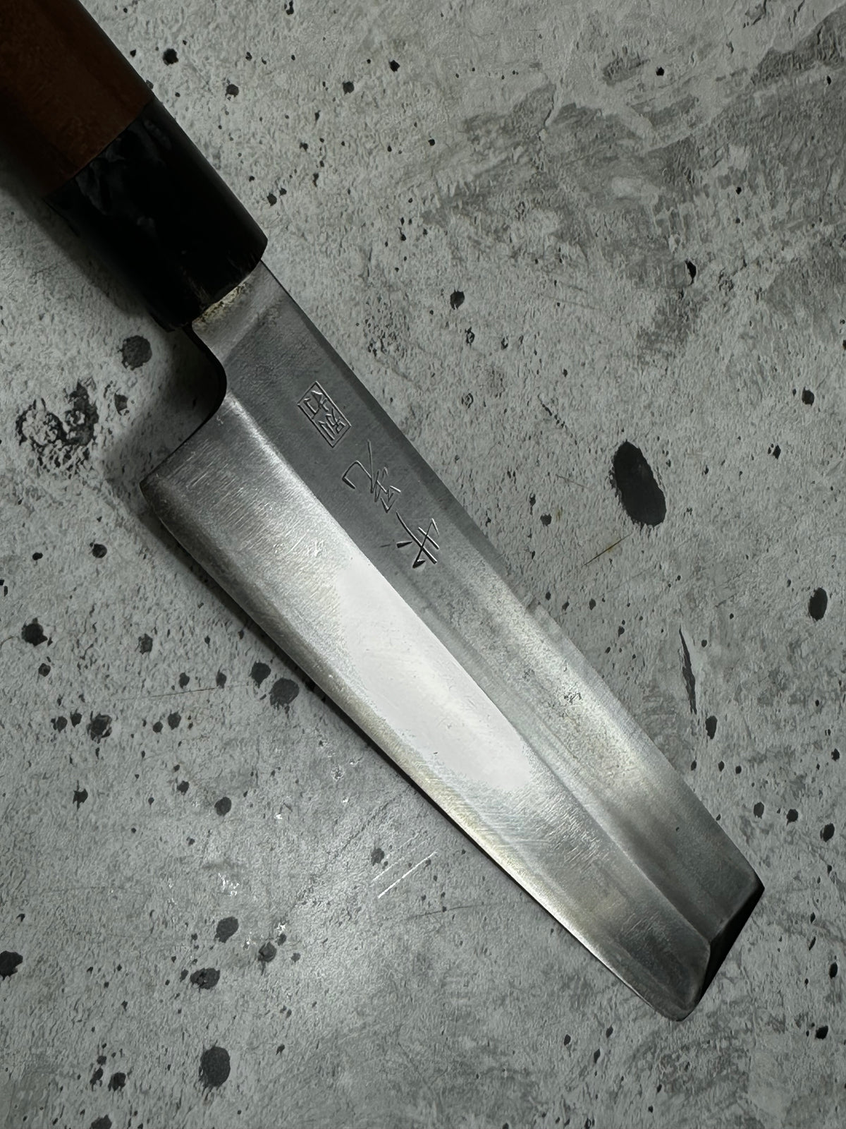 Vintage Masaaki / Masateru Sashimi Set Carbon Steel Magnolia Wood Handle  Knife Case 2253